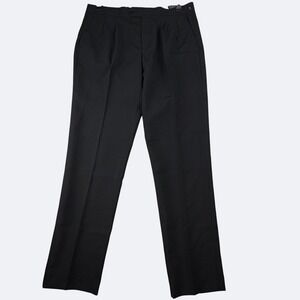 OPPOSUITS Tuxedo Pants Men Waist 36 In Black Pleated Straight Leg Formal Wedding